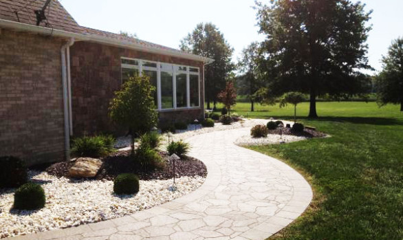 Landscaping along Custom Walkway