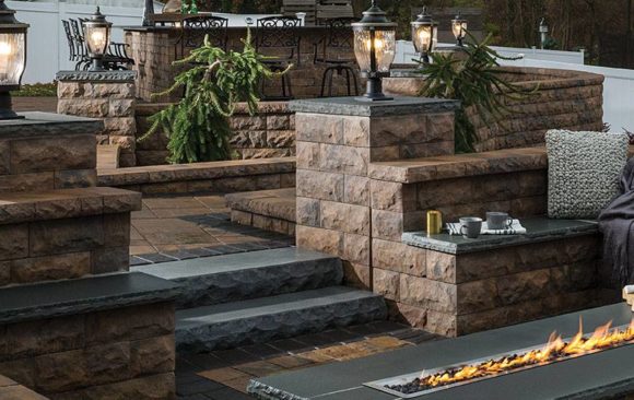 Multi Level Patio with Walls