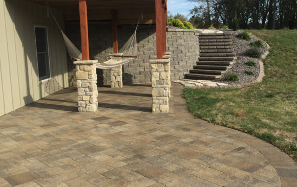 Stone Patio with staircase